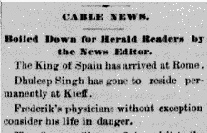 Victor Jay Dhuleep Singh, “Gone to Reside in Kieff,” Calgary Herald, 1888.
